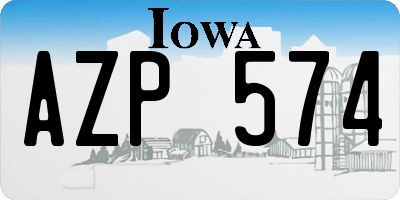 IA license plate AZP574