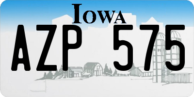 IA license plate AZP575