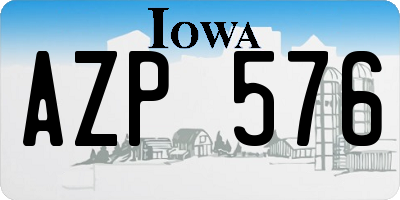 IA license plate AZP576