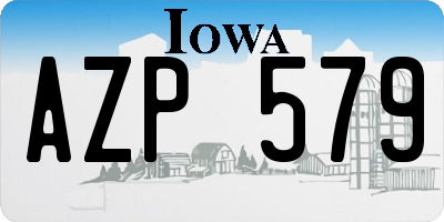 IA license plate AZP579