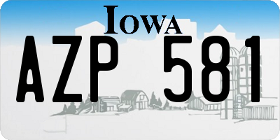 IA license plate AZP581