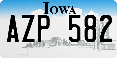IA license plate AZP582