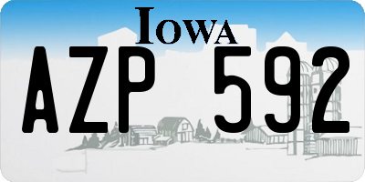 IA license plate AZP592