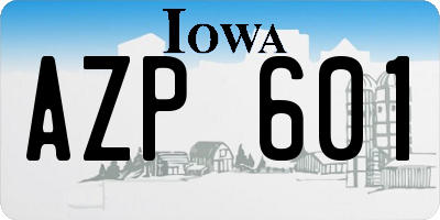 IA license plate AZP601