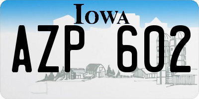 IA license plate AZP602
