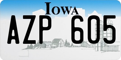 IA license plate AZP605