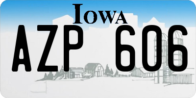IA license plate AZP606