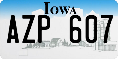 IA license plate AZP607