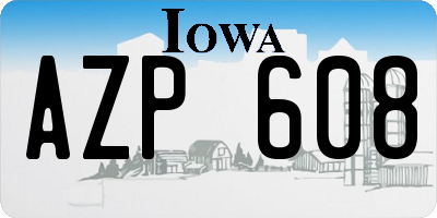 IA license plate AZP608