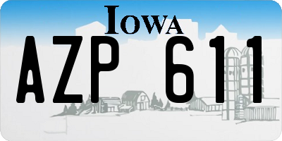 IA license plate AZP611
