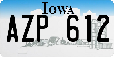 IA license plate AZP612