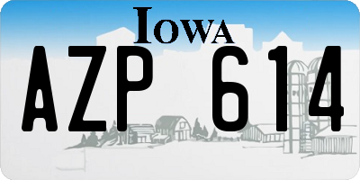 IA license plate AZP614