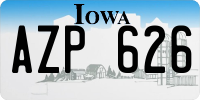 IA license plate AZP626