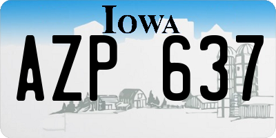 IA license plate AZP637