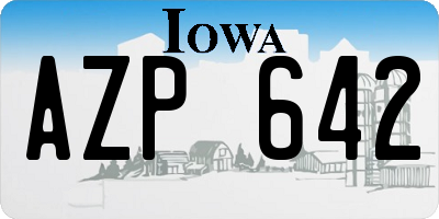 IA license plate AZP642