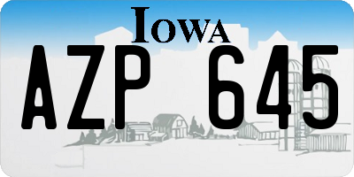 IA license plate AZP645