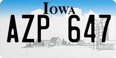 IA license plate AZP647