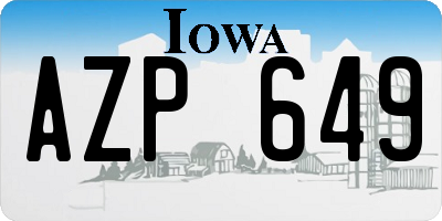 IA license plate AZP649