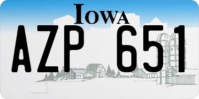 IA license plate AZP651