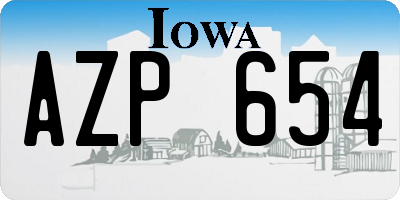 IA license plate AZP654