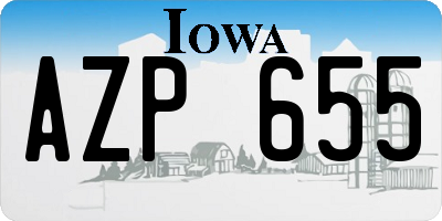 IA license plate AZP655