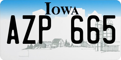 IA license plate AZP665