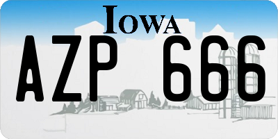 IA license plate AZP666