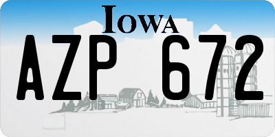 IA license plate AZP672