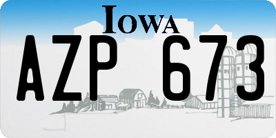 IA license plate AZP673