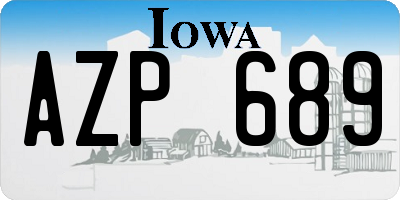 IA license plate AZP689