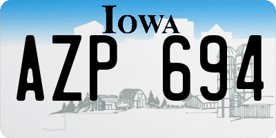 IA license plate AZP694