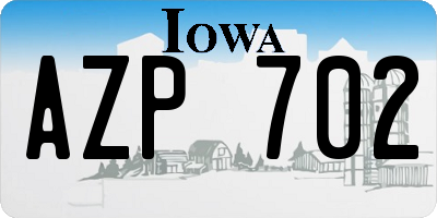 IA license plate AZP702