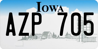 IA license plate AZP705