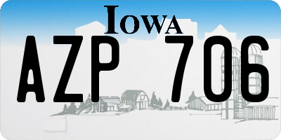 IA license plate AZP706