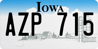 IA license plate AZP715
