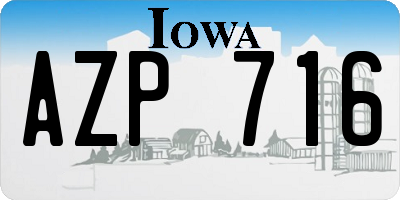 IA license plate AZP716