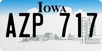 IA license plate AZP717