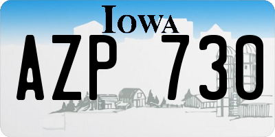 IA license plate AZP730