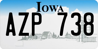 IA license plate AZP738