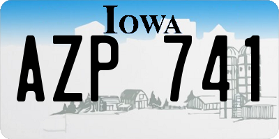 IA license plate AZP741
