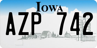 IA license plate AZP742