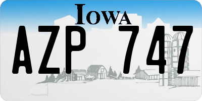 IA license plate AZP747