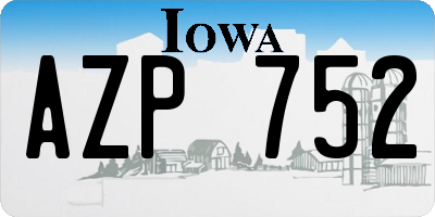 IA license plate AZP752