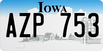 IA license plate AZP753