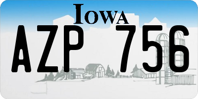 IA license plate AZP756