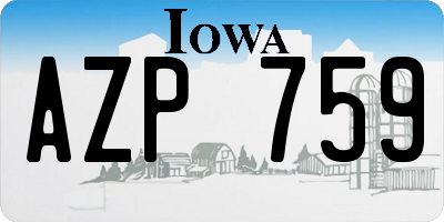 IA license plate AZP759