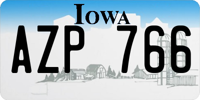 IA license plate AZP766