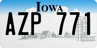 IA license plate AZP771