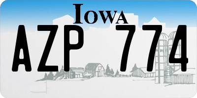 IA license plate AZP774