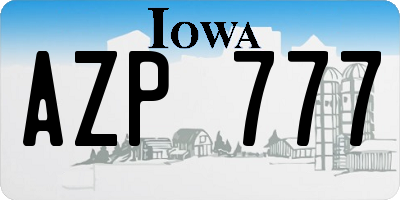 IA license plate AZP777